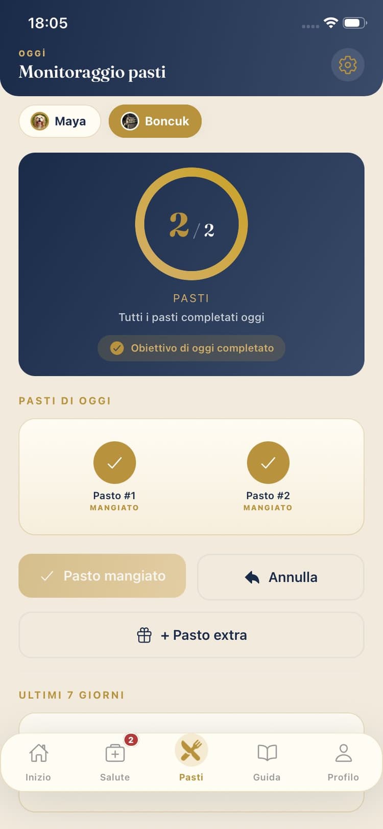 Schermata dell’app Maya Pet