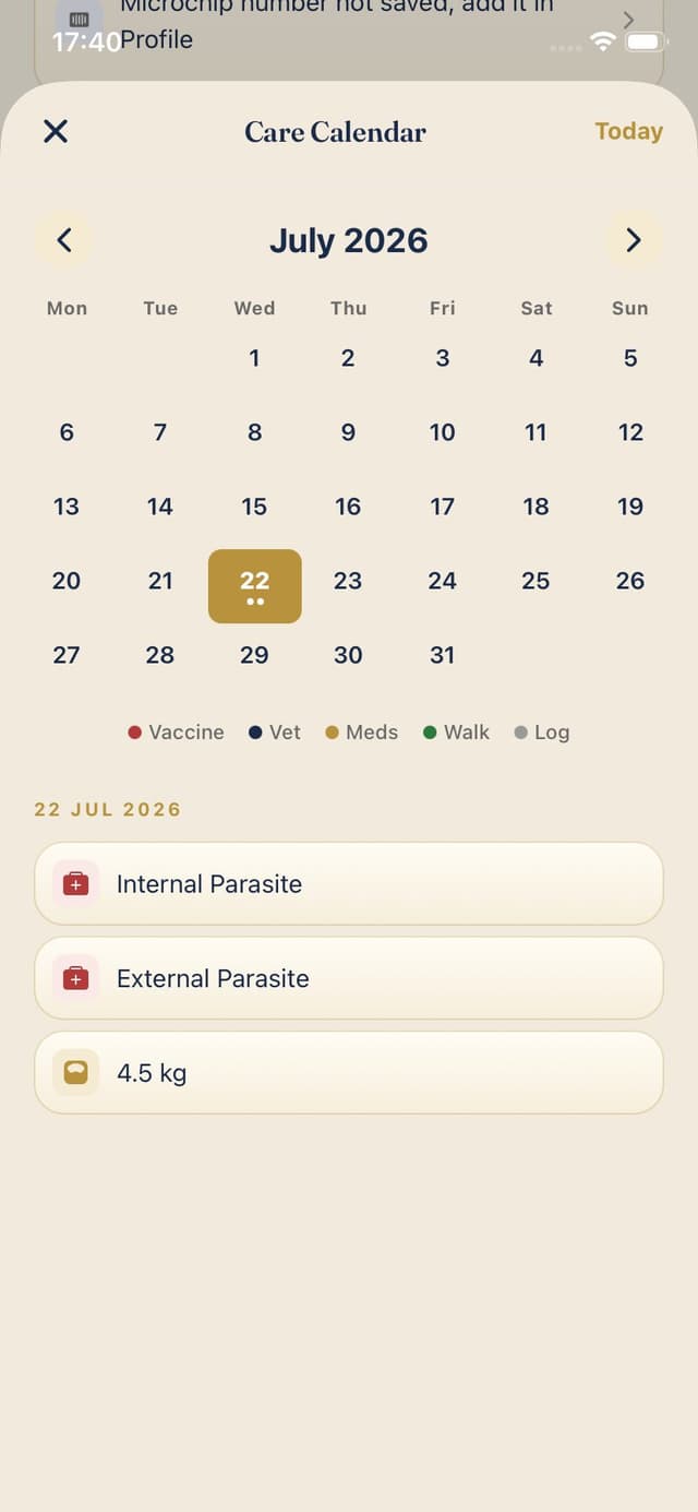Care Calendar